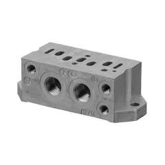 Aventics 1825503890 (BASE Plate CD02-AL-G1/8-BP1) Einzelanschlussplatte, Gewindeanschlüsse seitlic