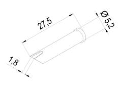 Ersa 0102YDLF1852. Ersadur Lötspitze für i-Tool, gerade, THT-Spitze 1,8/5,2