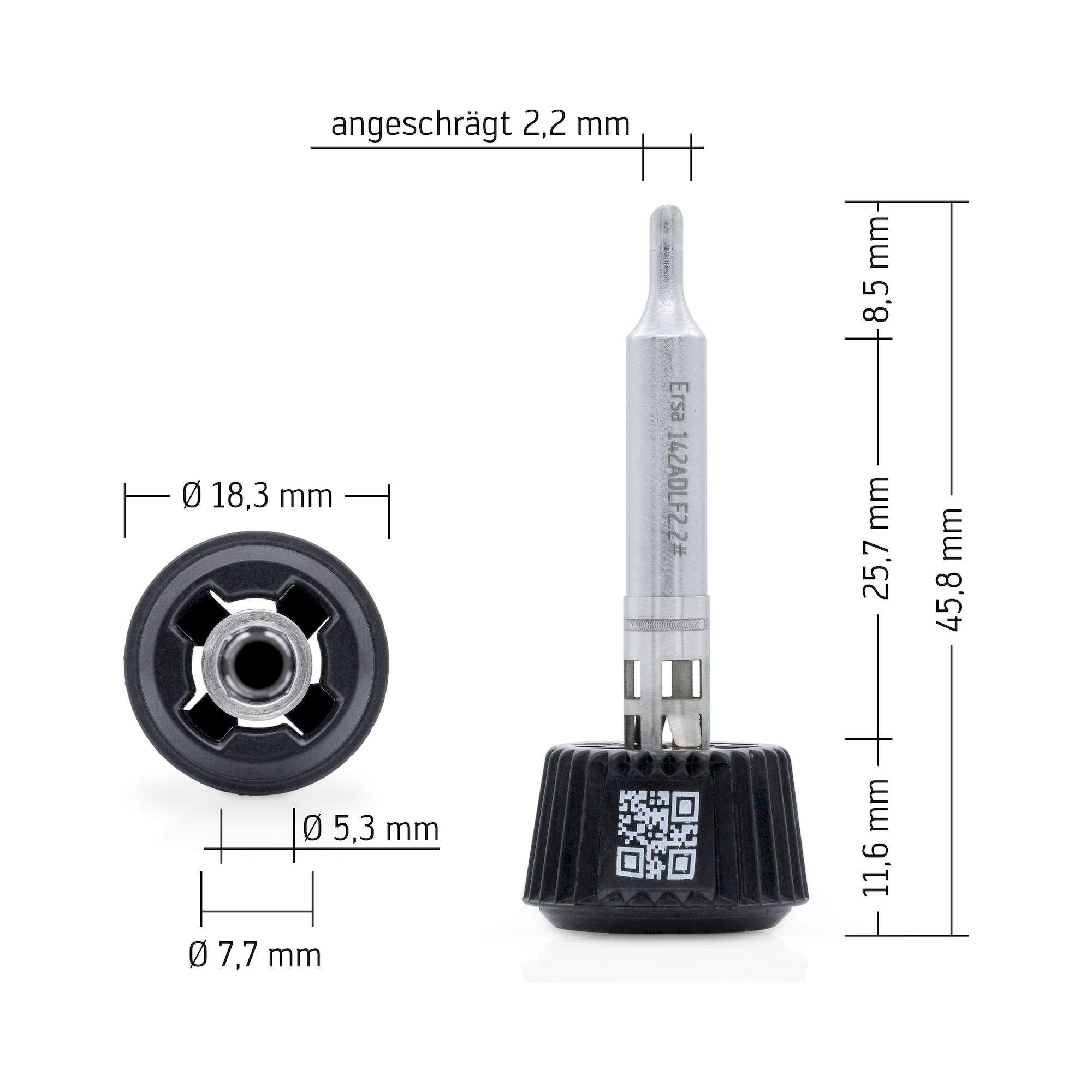 Ersa 0142ADLF22. Ersadur Lötspitze für i-Tool MK2 & i-Tool Trace, angeschrägt 2,2 mm