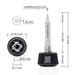 Ersa 0142CDLF04. Ersadur Lötspitze für i-Tool MK2 & i-Tool Trace, meißelförmig 0,4 mm