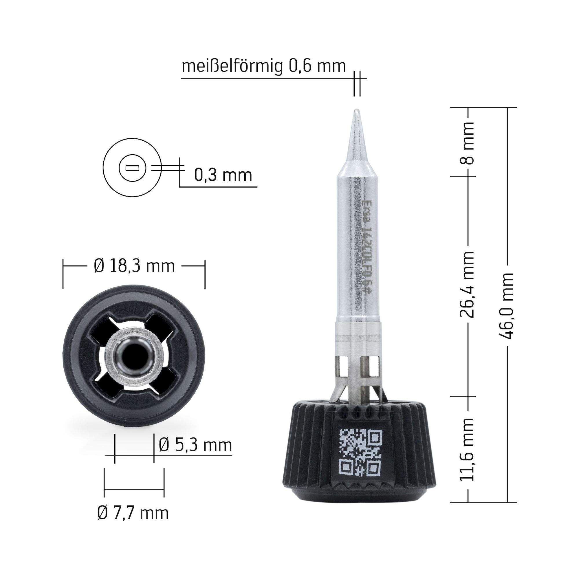 Ersa 0142CDLF06. Panne Ersadur pour i-Tool MK2 &amp; i-Tool Trace, en forme de burin 0,6 mm
