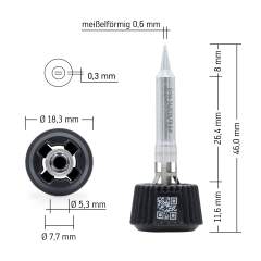 Ersa 0142CDLF06. Ersadur Lötspitze für i-Tool MK2 & i-Tool Trace, meißelförmig 0,6 mm