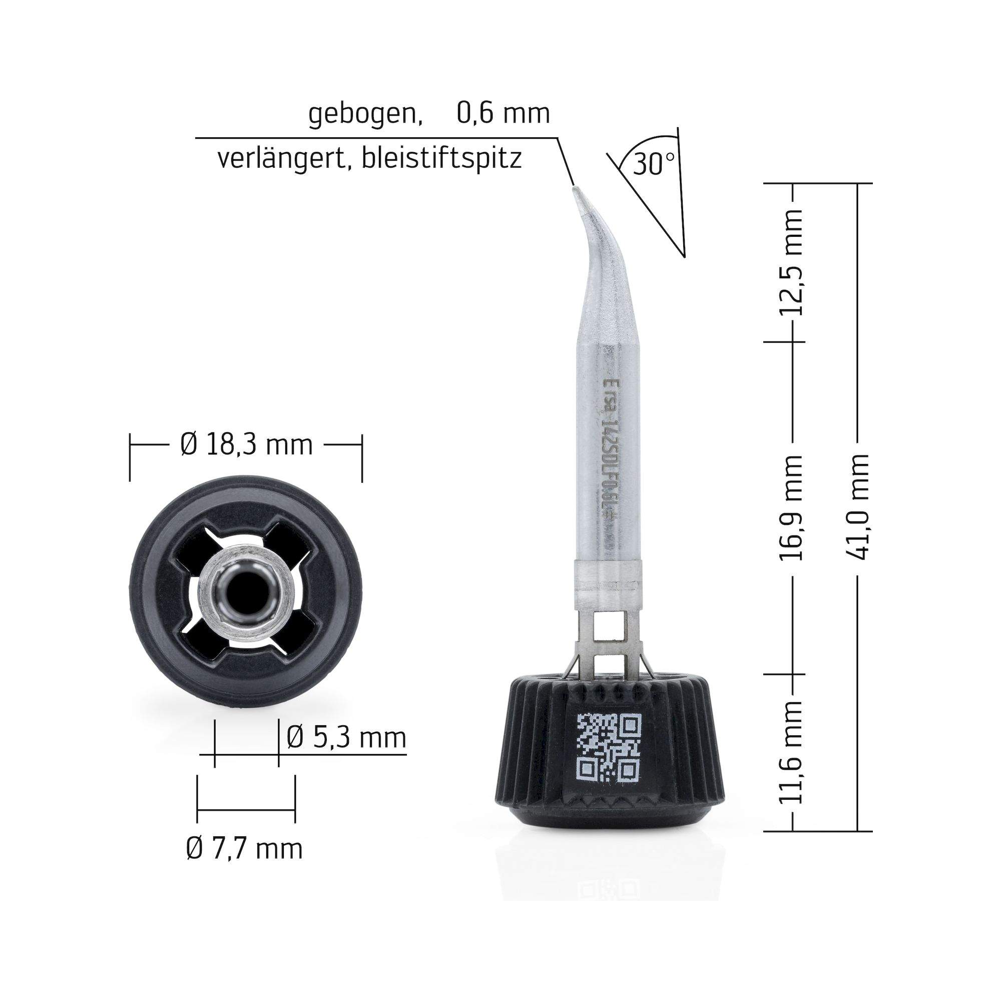Ersa 0142SDLF06L. Ersadur Lötspitze für i-Tool MK2 & i-Tool Trace, gebogen, verlängert, bleistiftspitz 0,6 mm