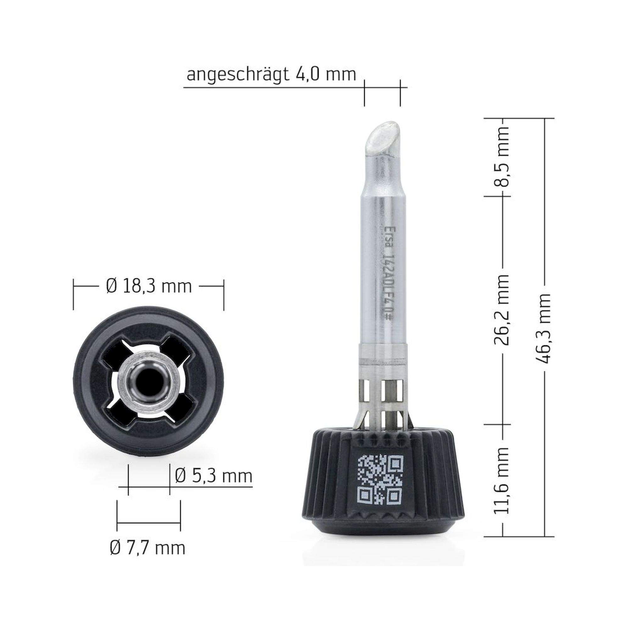 Ersa 0142ADLF40. Ersadur Lötspitze für i-Tool MK2 & i-Tool Trace, angeschrägt 4,0 mm