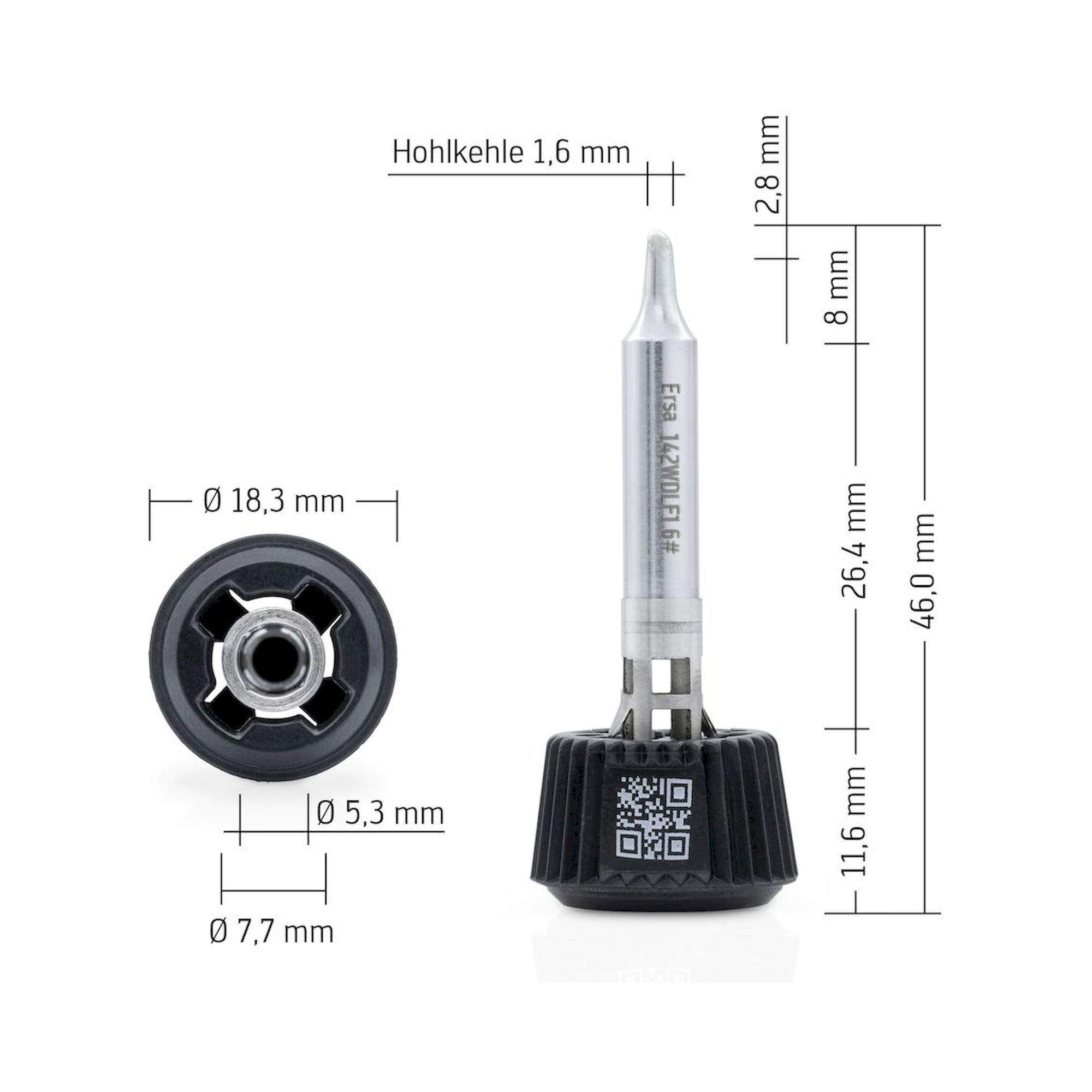 Ersa 0142WDLF16. Ersadur Lötspitze für i-Tool MK2 & i-Tool Trace, Hohlkehle 1,6 mm
