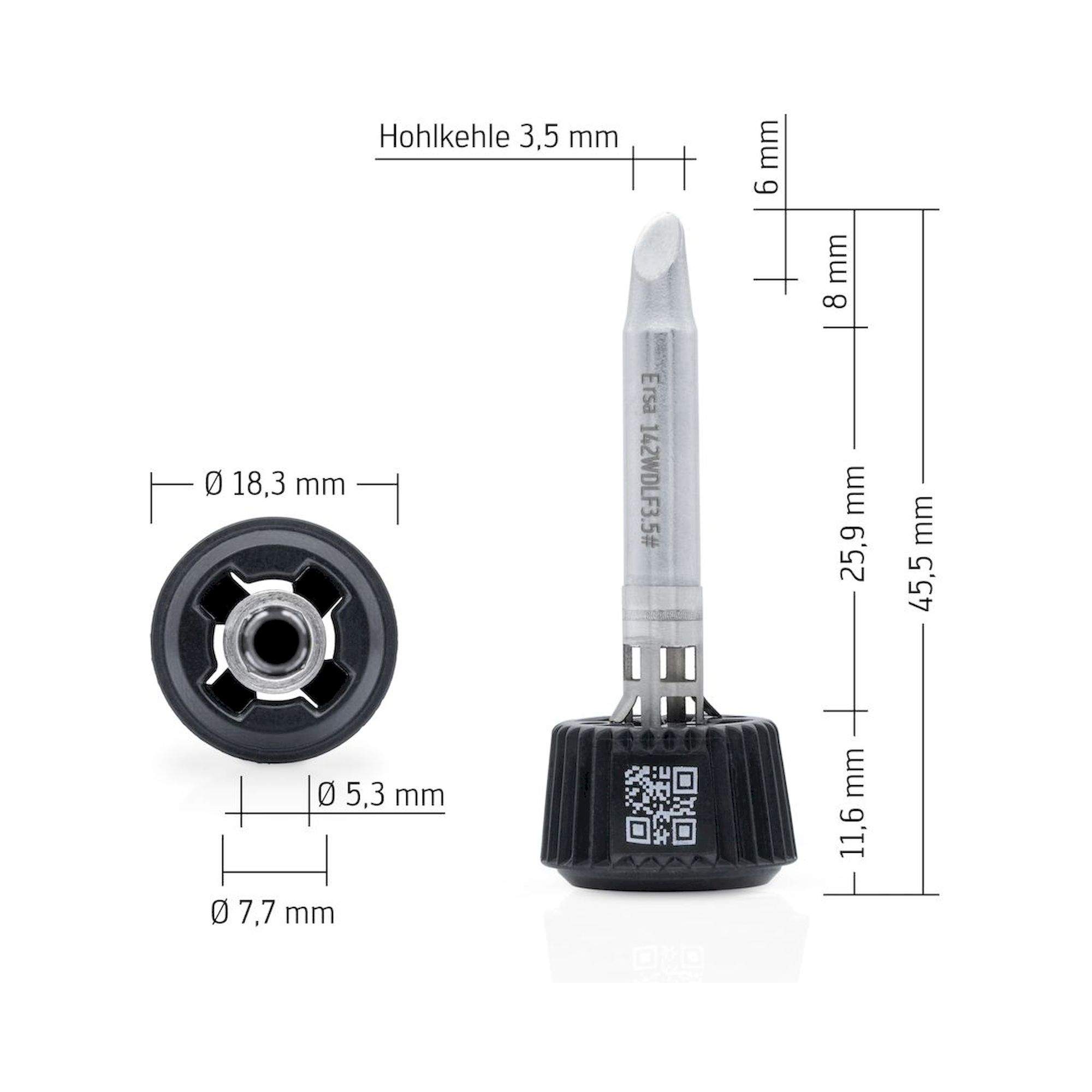 Ersa 0142WDLF35. Ersadur Lötspitze für i-Tool MK2 & i-Tool Trace, Hohlkehle 3,5 mm