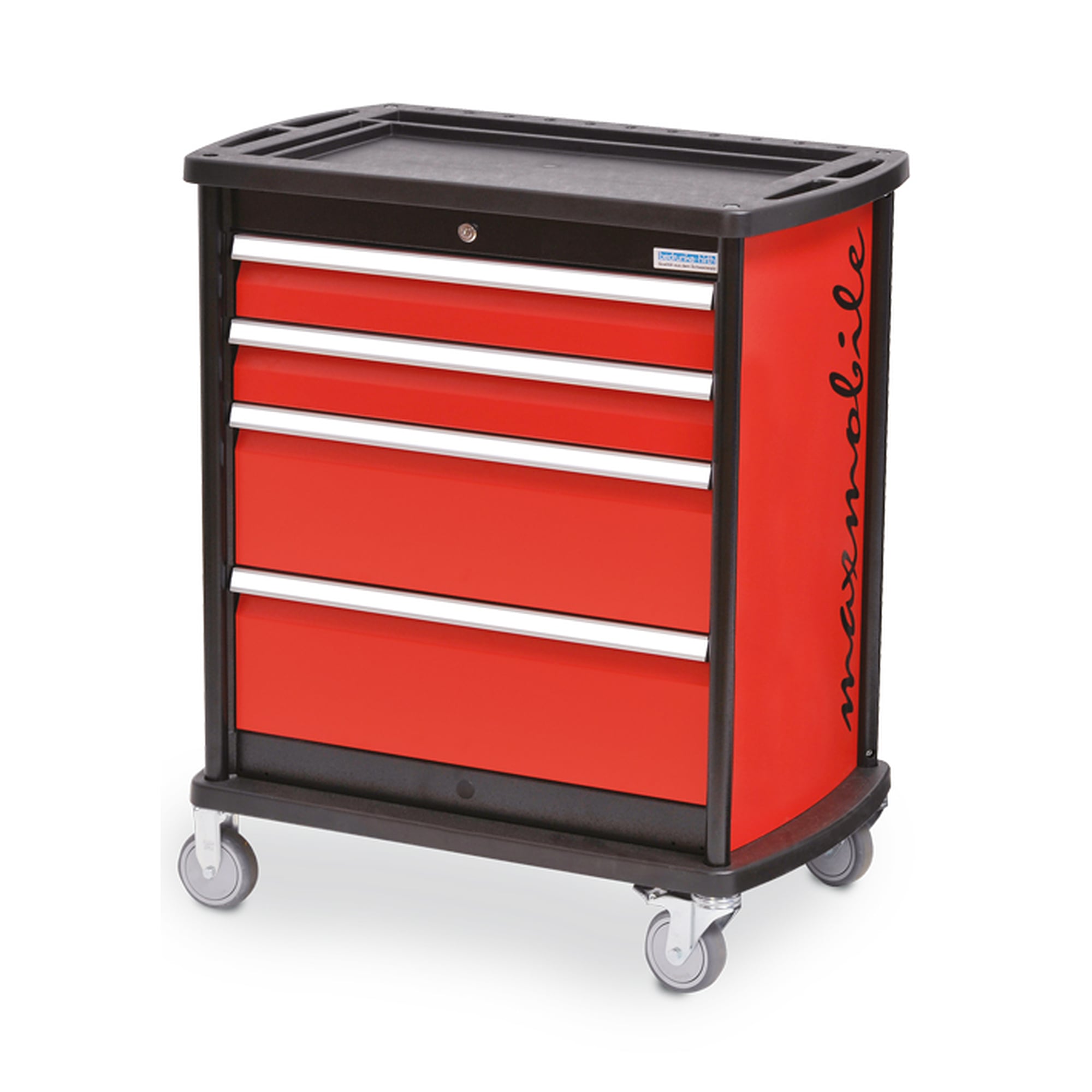 Servante d'atelier maxmobile 1, 4 tiroirs, trame R 24-12, 780 mm - Bedrunka+Hirth 08.88.91A