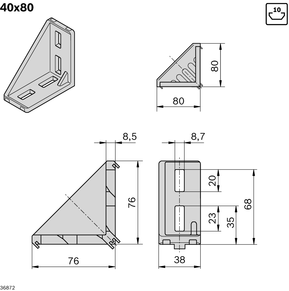 Dimensional drawing 3842529005