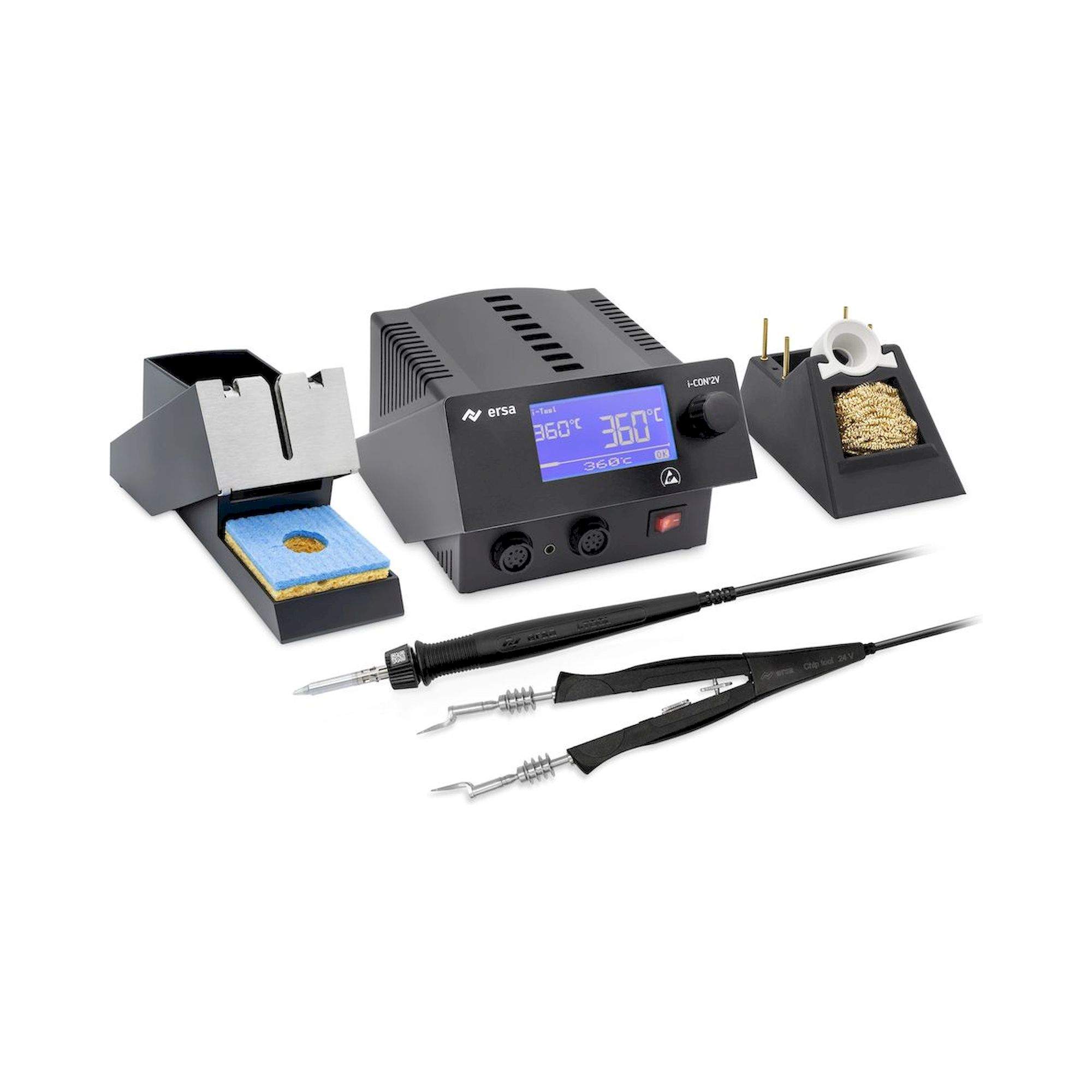 Ersa 0IC2105VC. i-CON2V MK2 ESD 2 Kanal-Lötstation mit i-TOOL 150W & CHIP-TOOL Classic 2x20W, Auto-Standby
