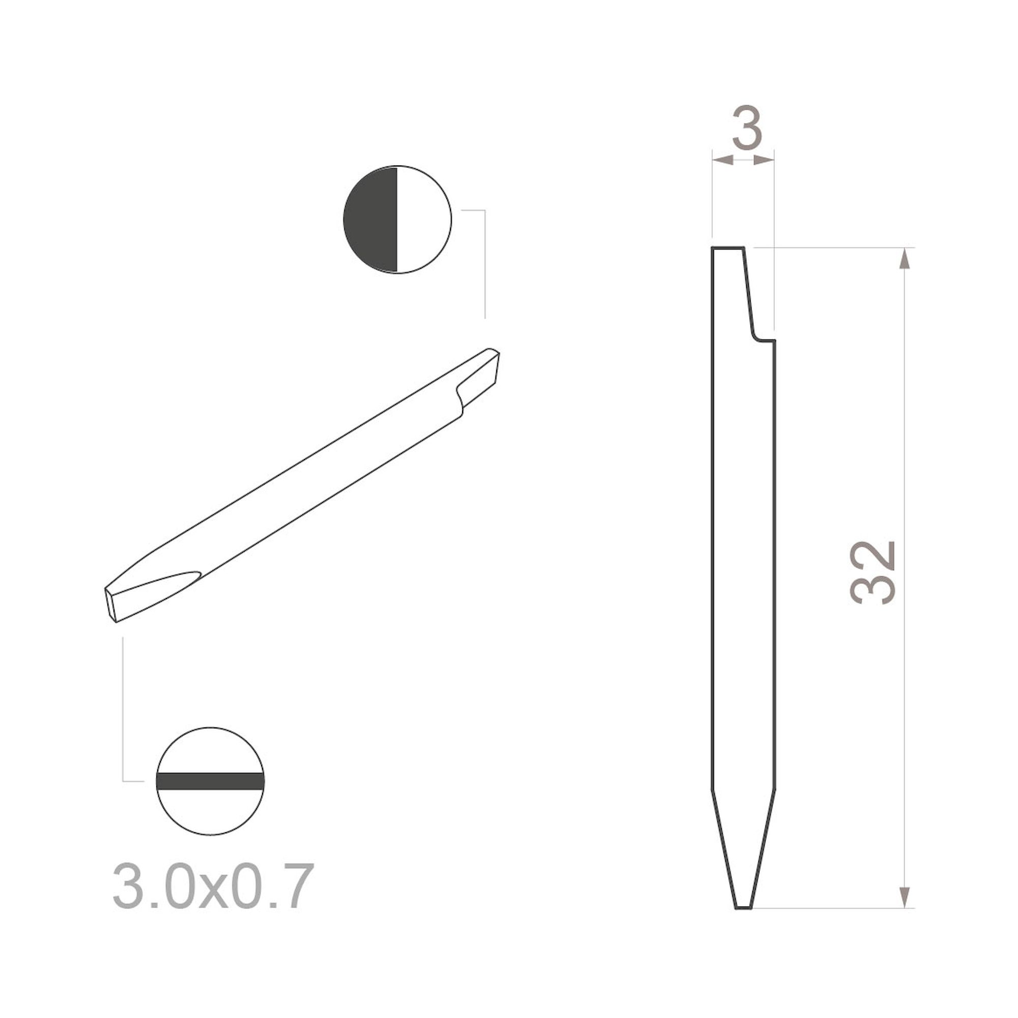 Bernstein 1-758. Keramik Klinge (Bit) Schlitz Klinge 3x0,7x32 mm Trimmer