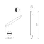 Bernstein 1-758. ceramic blade (Bit) slot blade 3x0.7x32 mm Trimmer