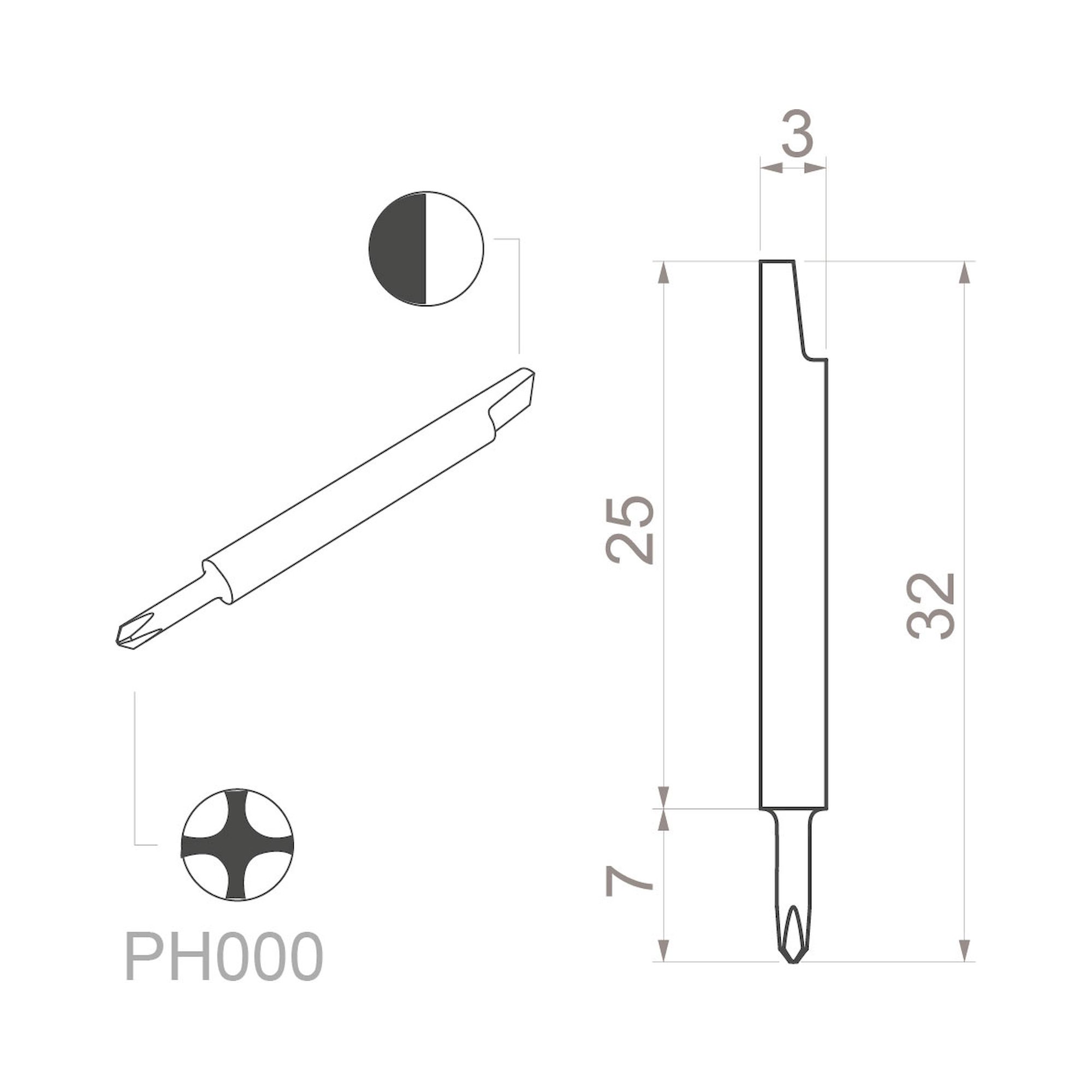 Bernstein 1-764. Keramik Klinge (Bit) Kreuzschlitz PH000 Trimmer