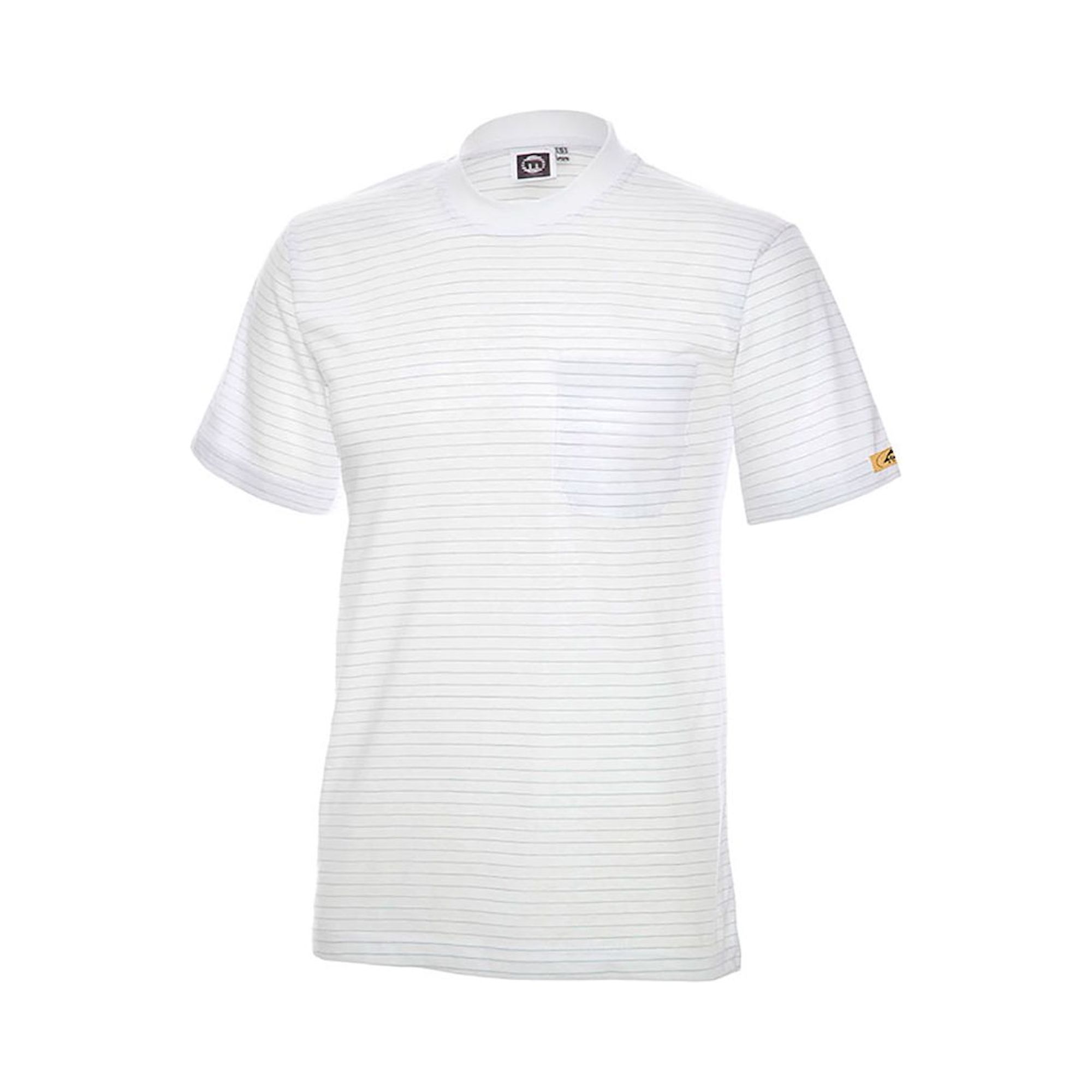 ESD T-Shirt Kurzarm, Rundhals, 96% Baumwolle, 4% Leitgarn, weiß