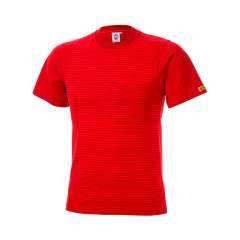 ESD T-Shirt Kurzarm, Rundhals, 96% Baumwolle, 4% Leitgarn, rot