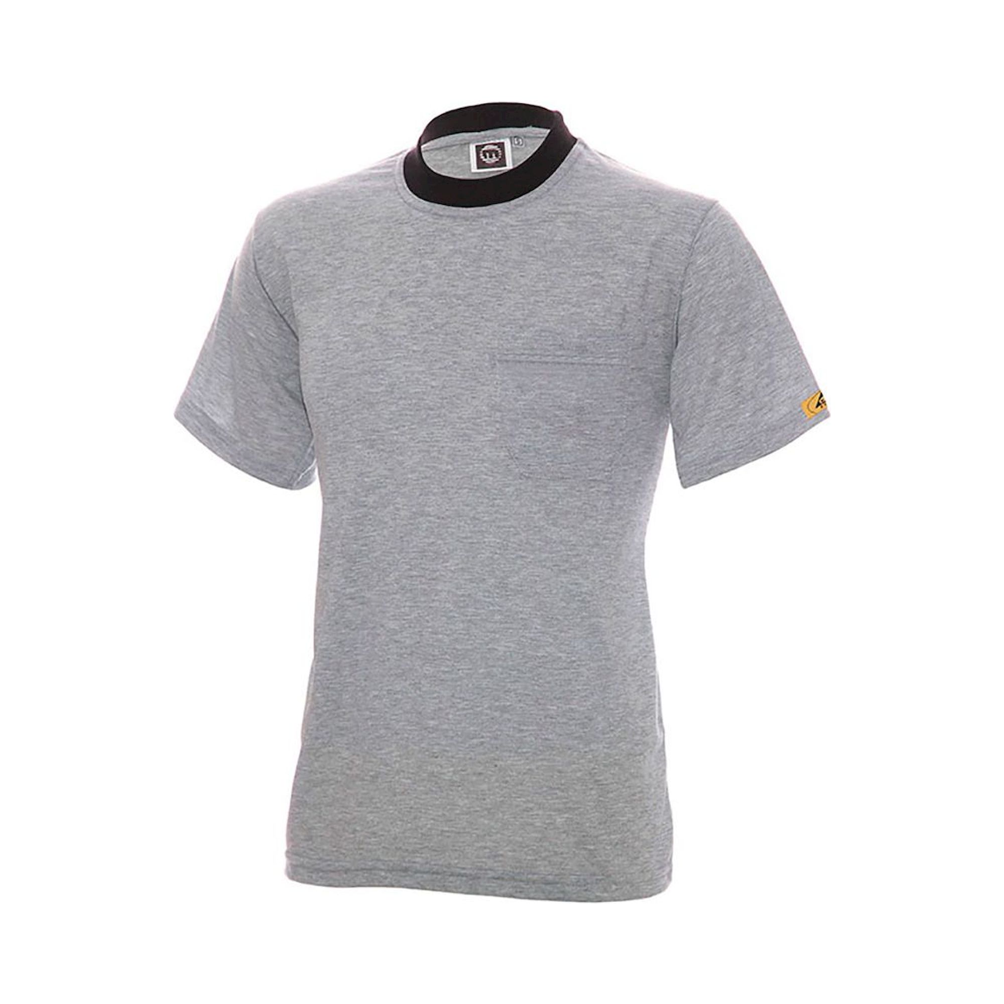 ESD T-Shirt Kurzarm, Rundhals, 96% Baumwolle, 4% Leitgarn, grau