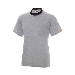ESD T-Shirt Kurzarm, Rundhals, 96% Baumwolle, 4% Leitgarn, grau