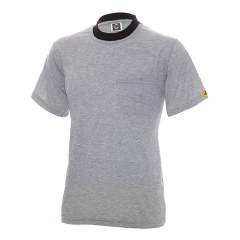 ESD T-Shirt Kurzarm, Rundhals, 96% Baumwolle, 4% Leitgarn, grau