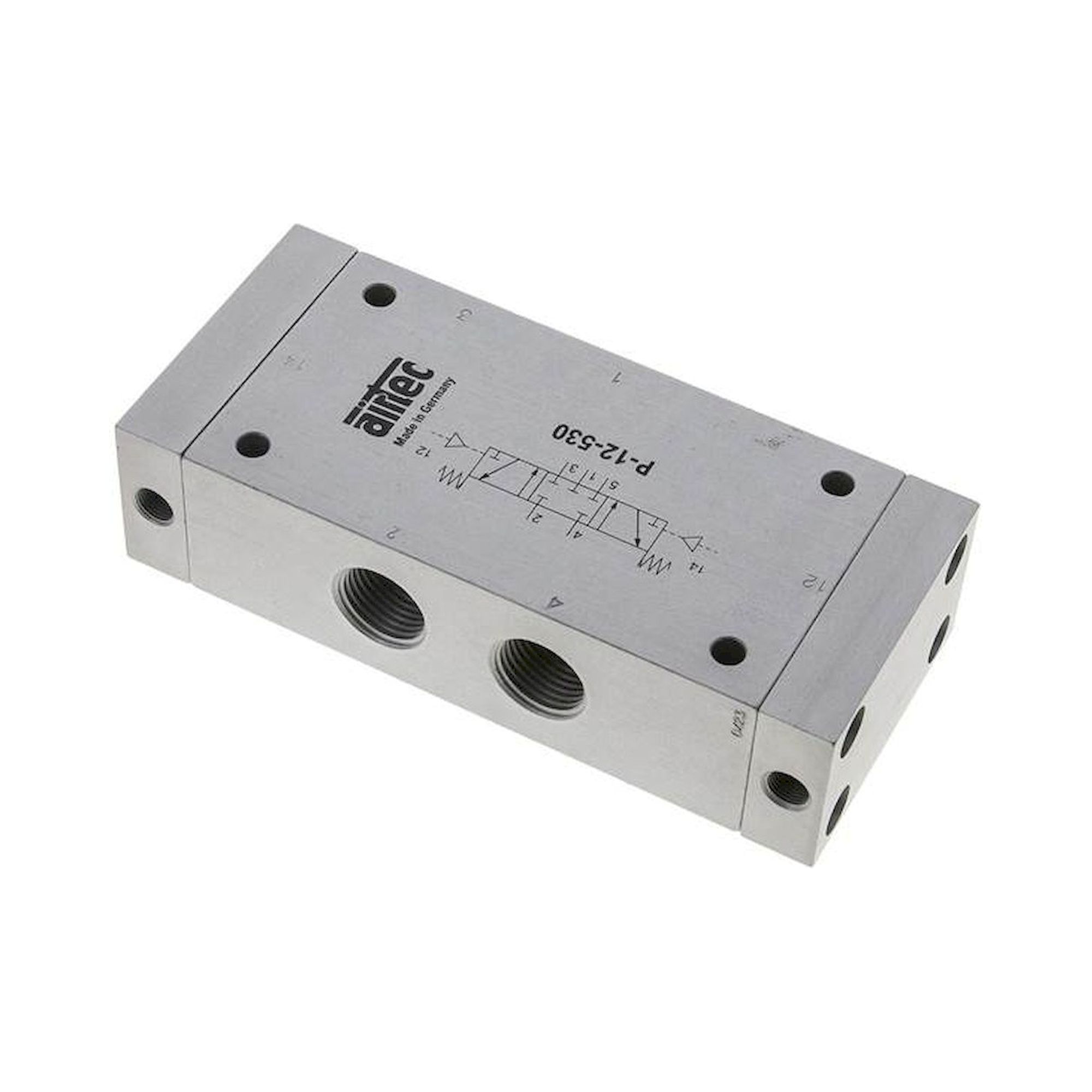 Airtec P 12 530. 5/3-Wege Pneumatikventil, G 1/2", Mittelstellung geschlossen, Standard