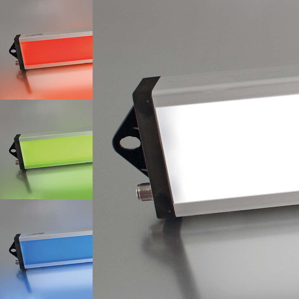 UNILED SL RGB-W LED workplace light with signal function, 1545 mm, 100°, IP50, 24V DC - LED2WORK 110994-14