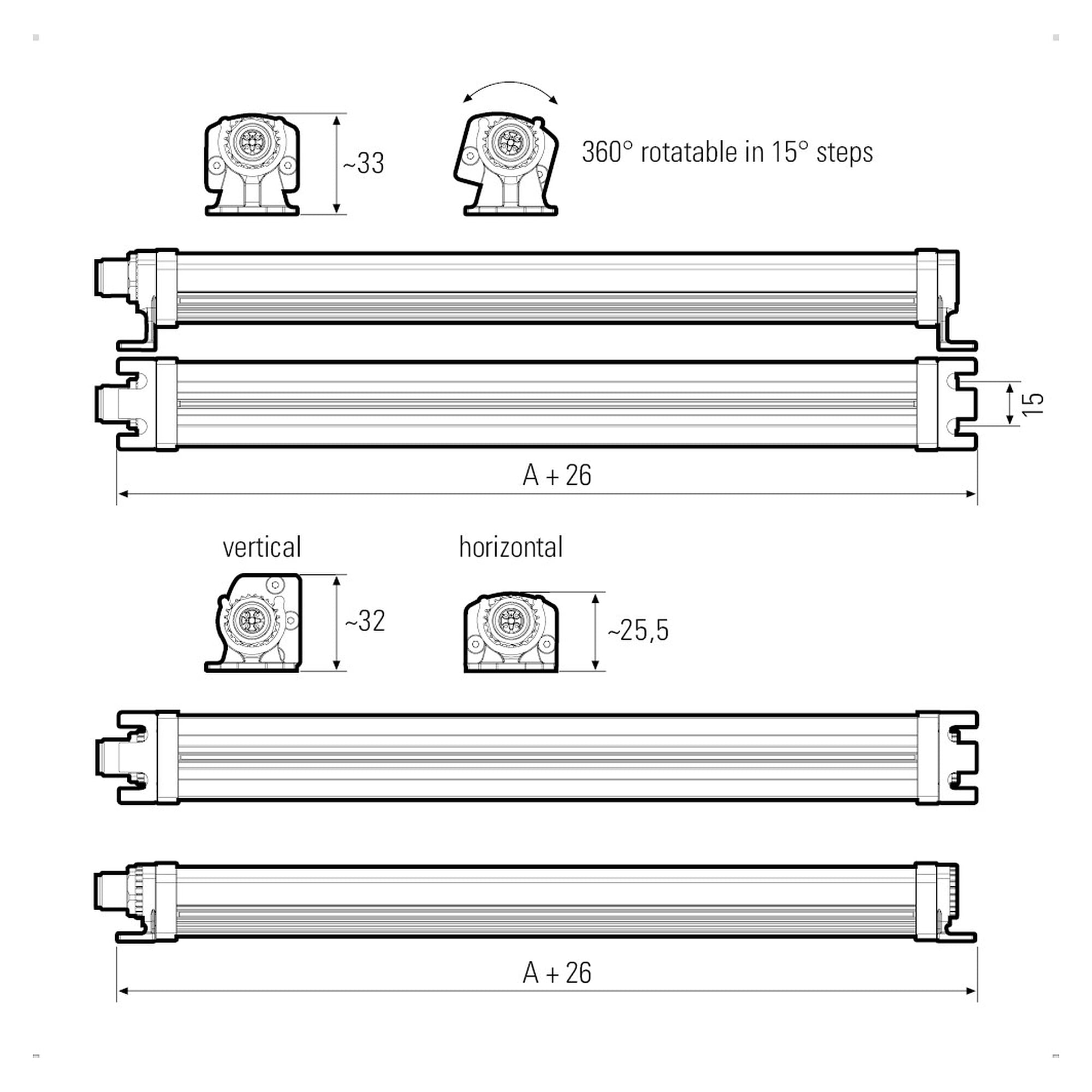 LEANLED II Basic-Line LED Machine Light 760 mm, 17.3W, 5700K, IP54 - LED2WORK 111010-55
