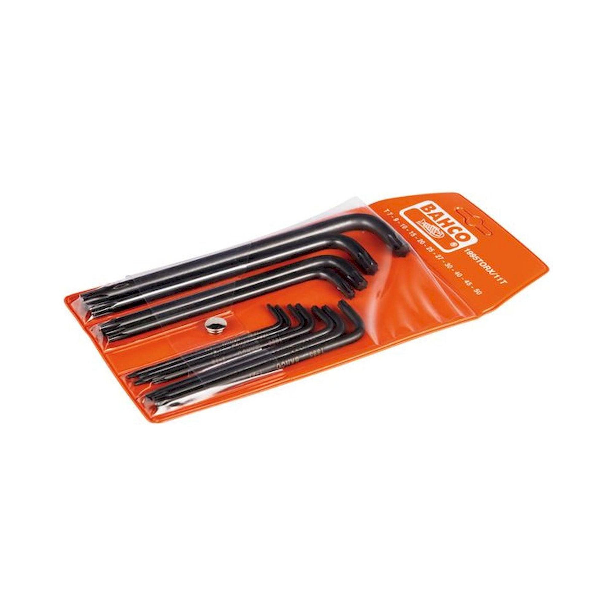 Bahco 1995Torx/11T. Torx offset screwdriver (long) set, phosphated, T7-T50, 11 pieces