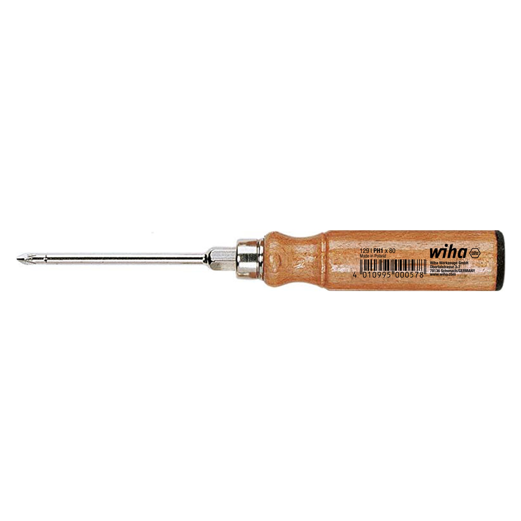 Tournevis bois Phillips PH3 x 150 mm avec manche en hêtre - Wiha 00059