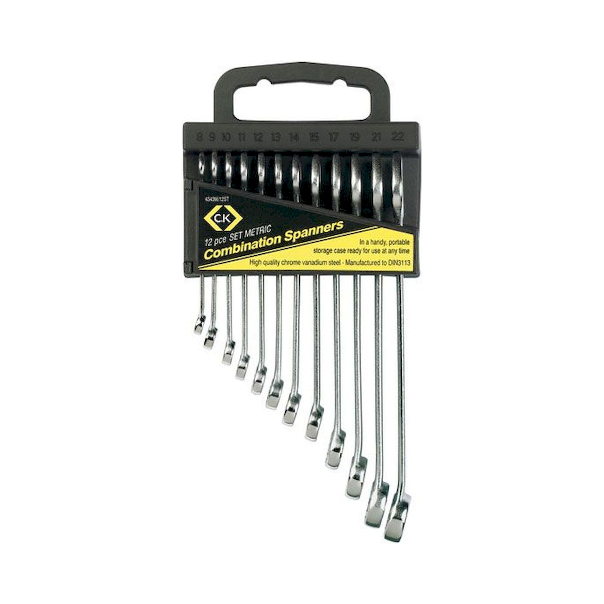 C.K T4343M/12ST. Combination wrench set, metric, 8-22 mm, 12 pieces
