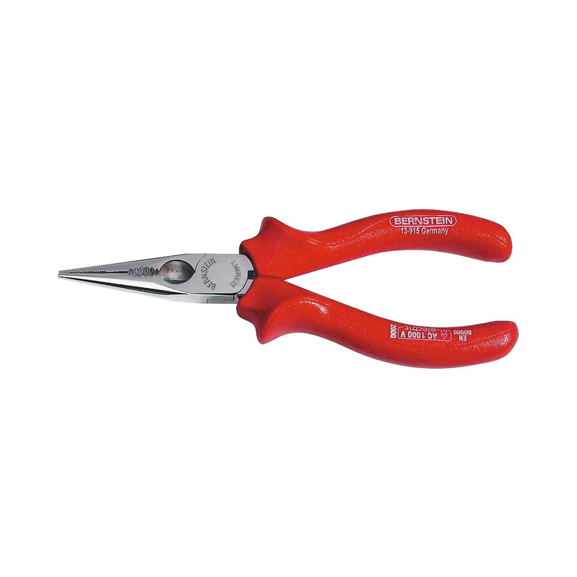 Bernstein 13-915-VDE. VDE telephone pliers 160 mm serrated jaws straight with wire  cutter
