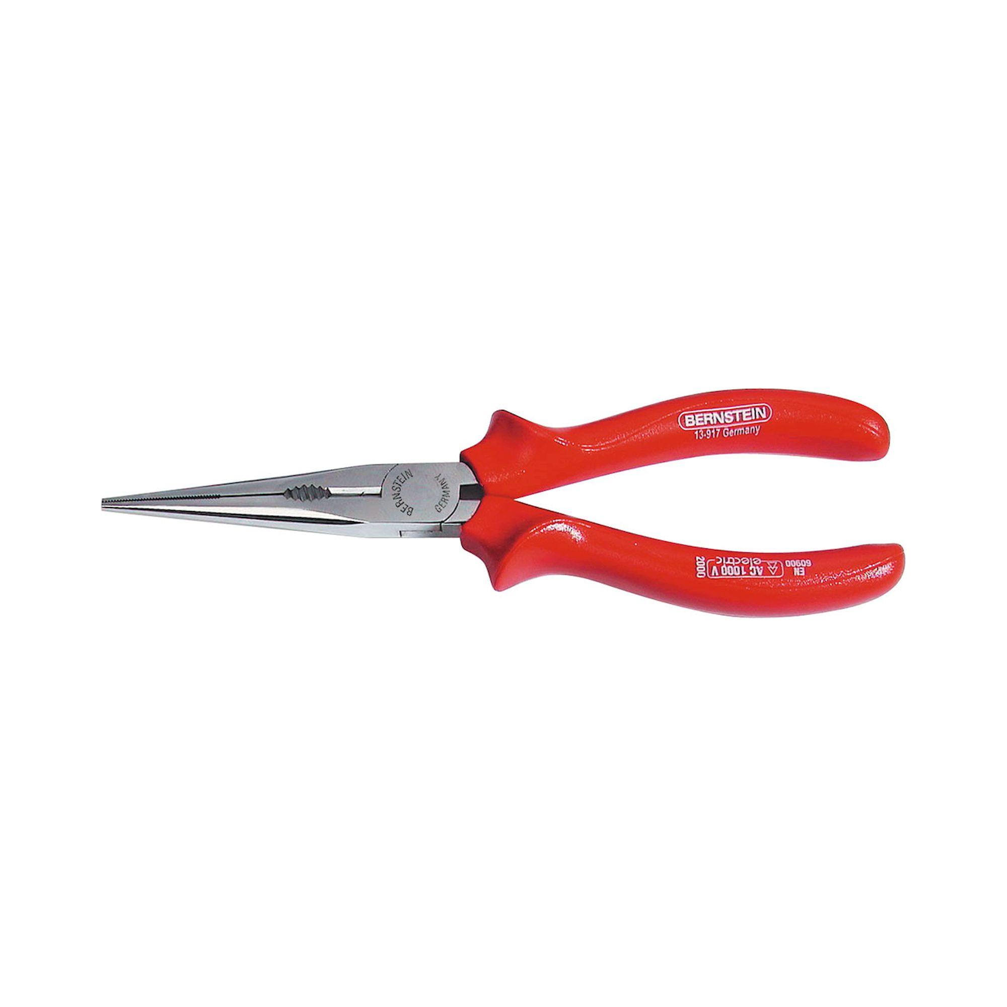 Bernstein 13-917-VDE. VDE telephone pliers 205 mm serrated jaws straight with wire  cutter