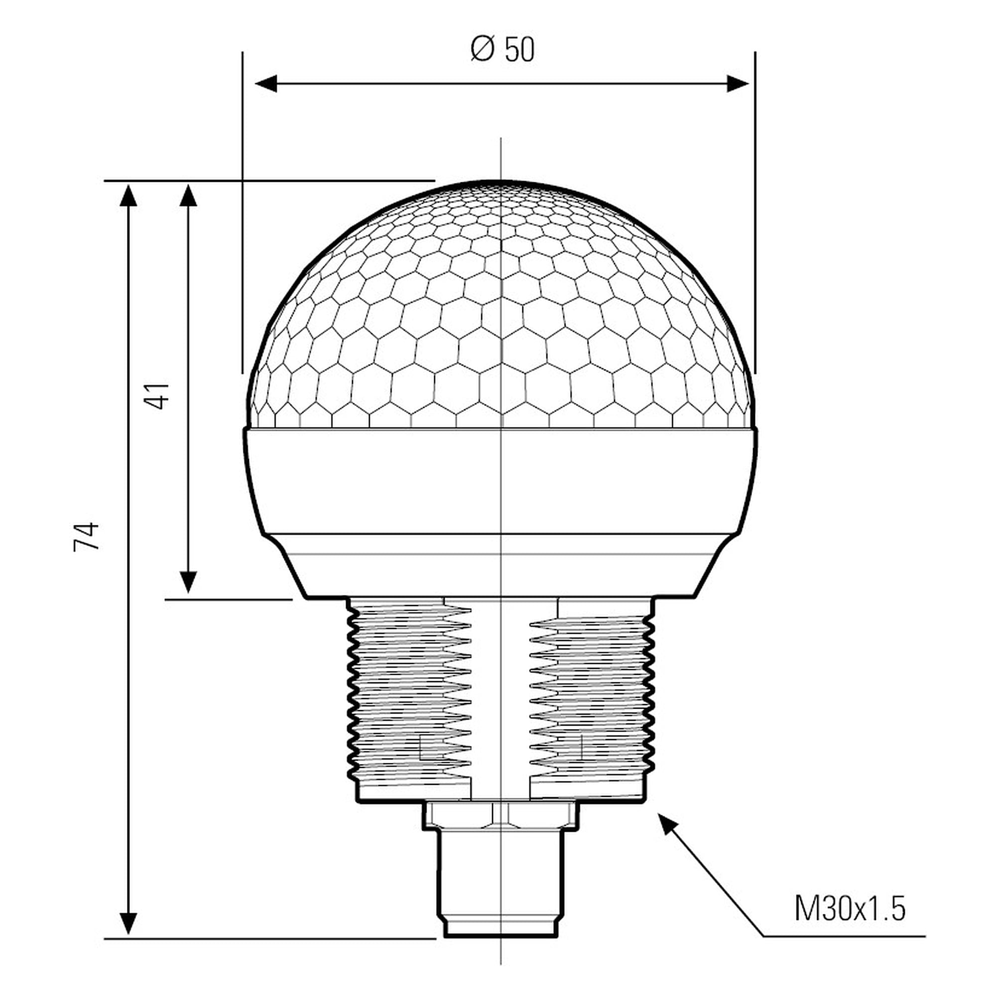DOMELED IO-Link Signalleuchte Multicolor Ø50 mm, 180°, 24V DC, IP67 - LED2WORK 130190-11
