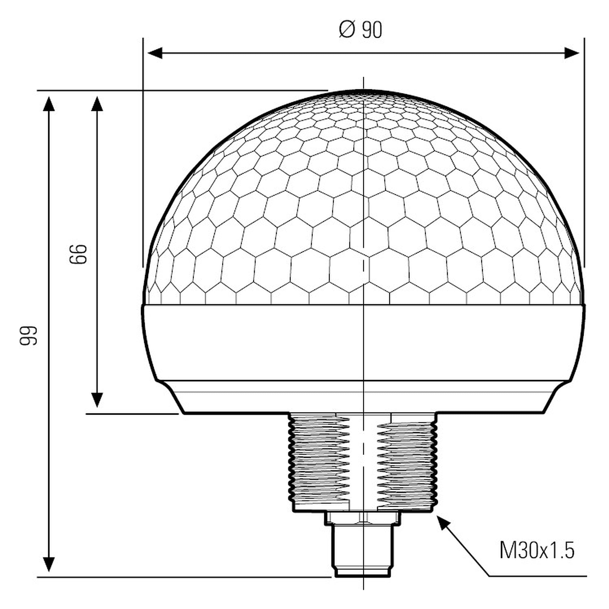 DOMELED voyant multicolore Ø90 mm, 180°, 24V DC, IP67 - LED2WORK 130290-01