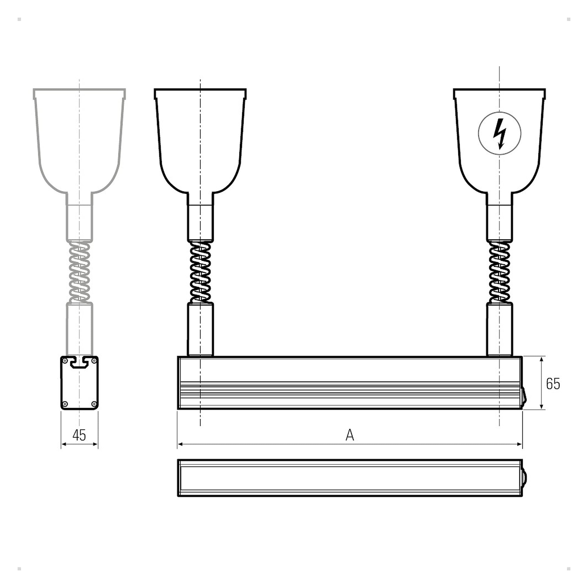 PROFILED balancier luminaire profilé LED 1000 mm, 3674 lm, 5700K, 100° - LED2WORK 150714-05