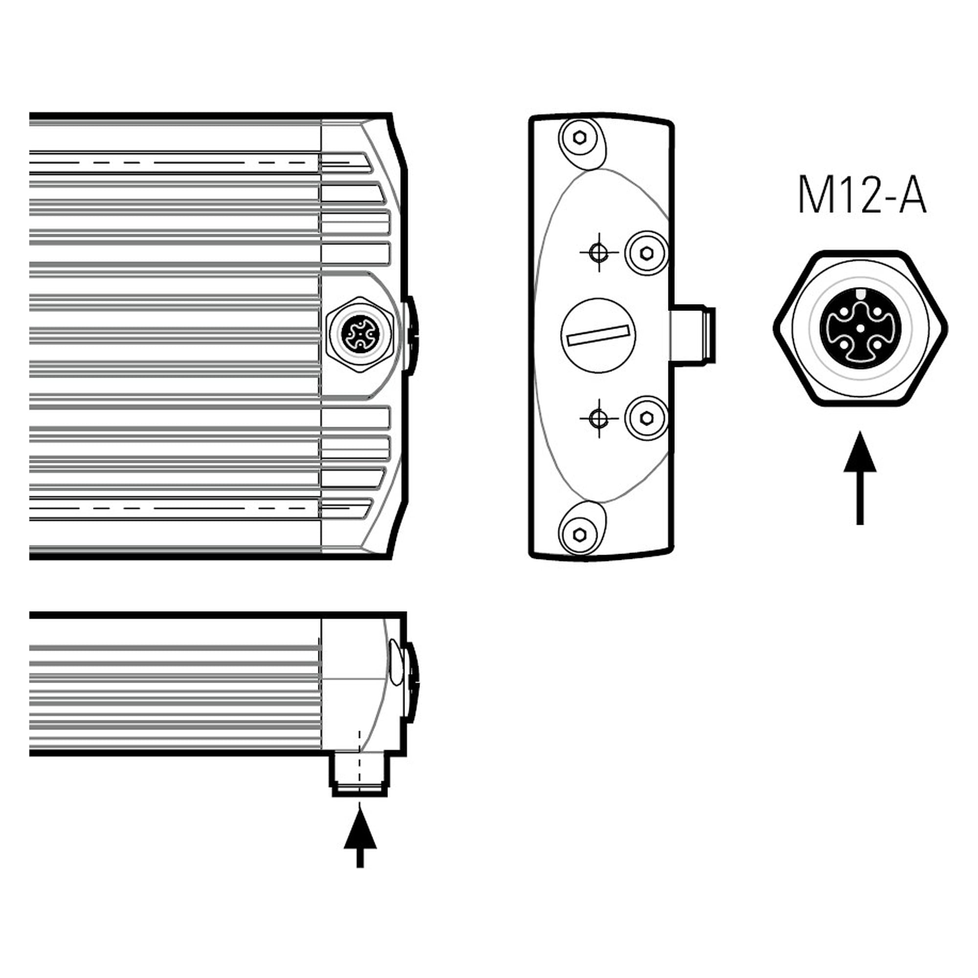 FIELDLED EVO surface-mount machine light 790x96 mm 58W IP69K rear-side - LED2WORK 153210-02