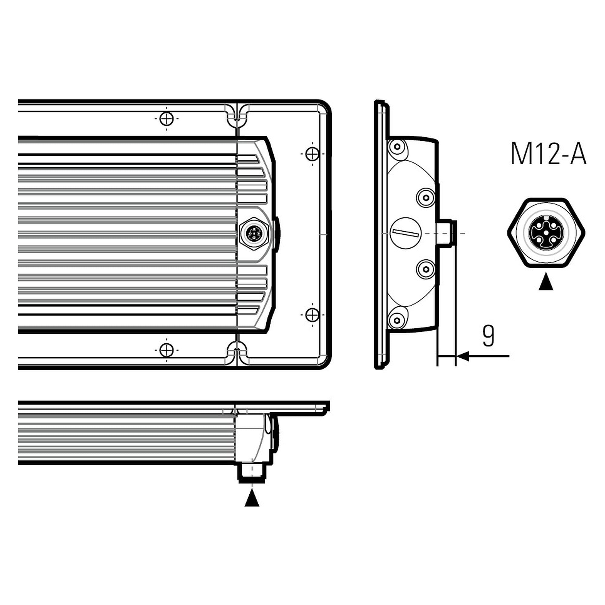 FIELDLED EVO Einbau-Maschinenleuchte 1040x96 mm 78W IP69K rückseitig - LED2WORK 153310-12
