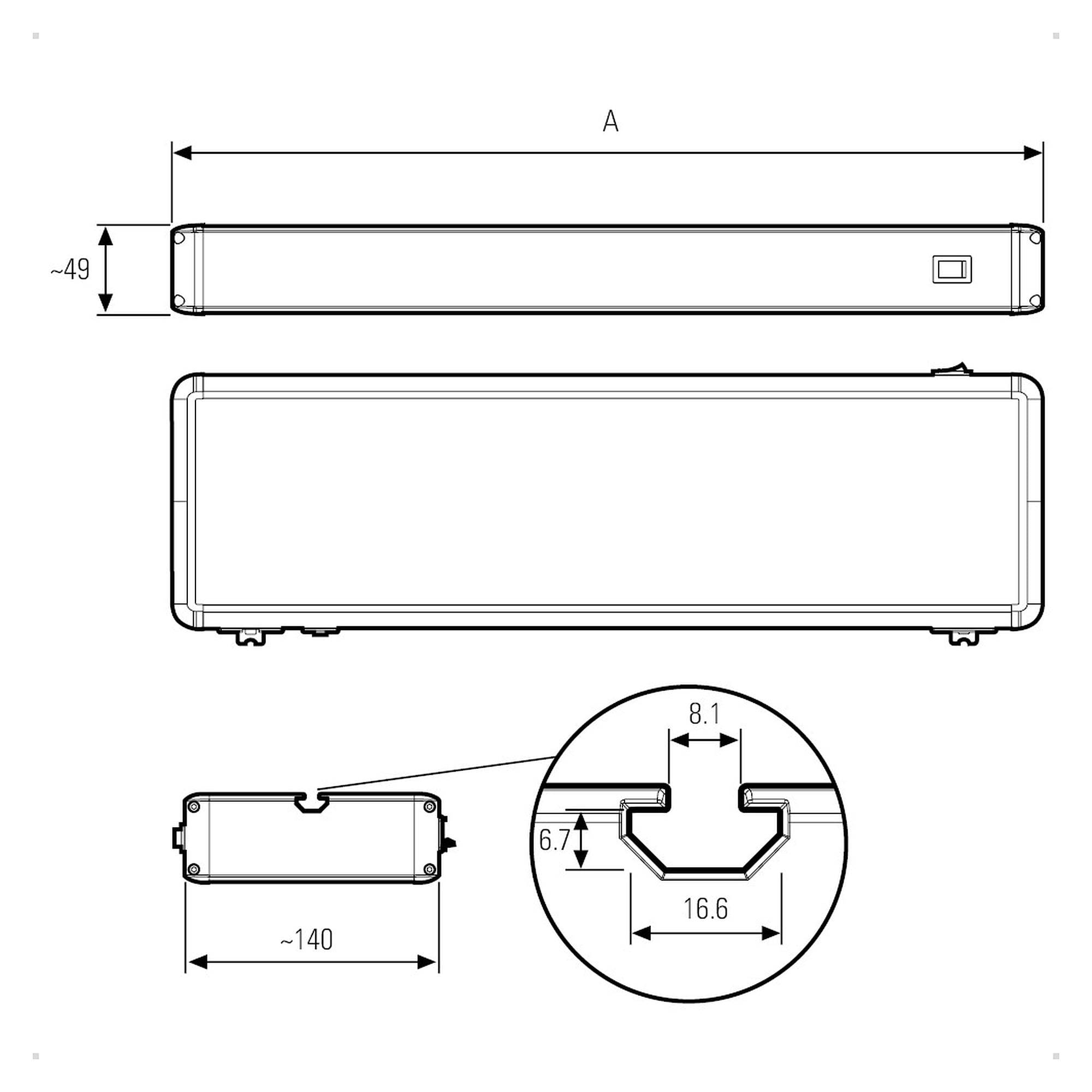 SYSTEMLED EVO ECO LED-Systemleuchte 472mm 5700K, ca. 13W - LED2WORK 155010-02