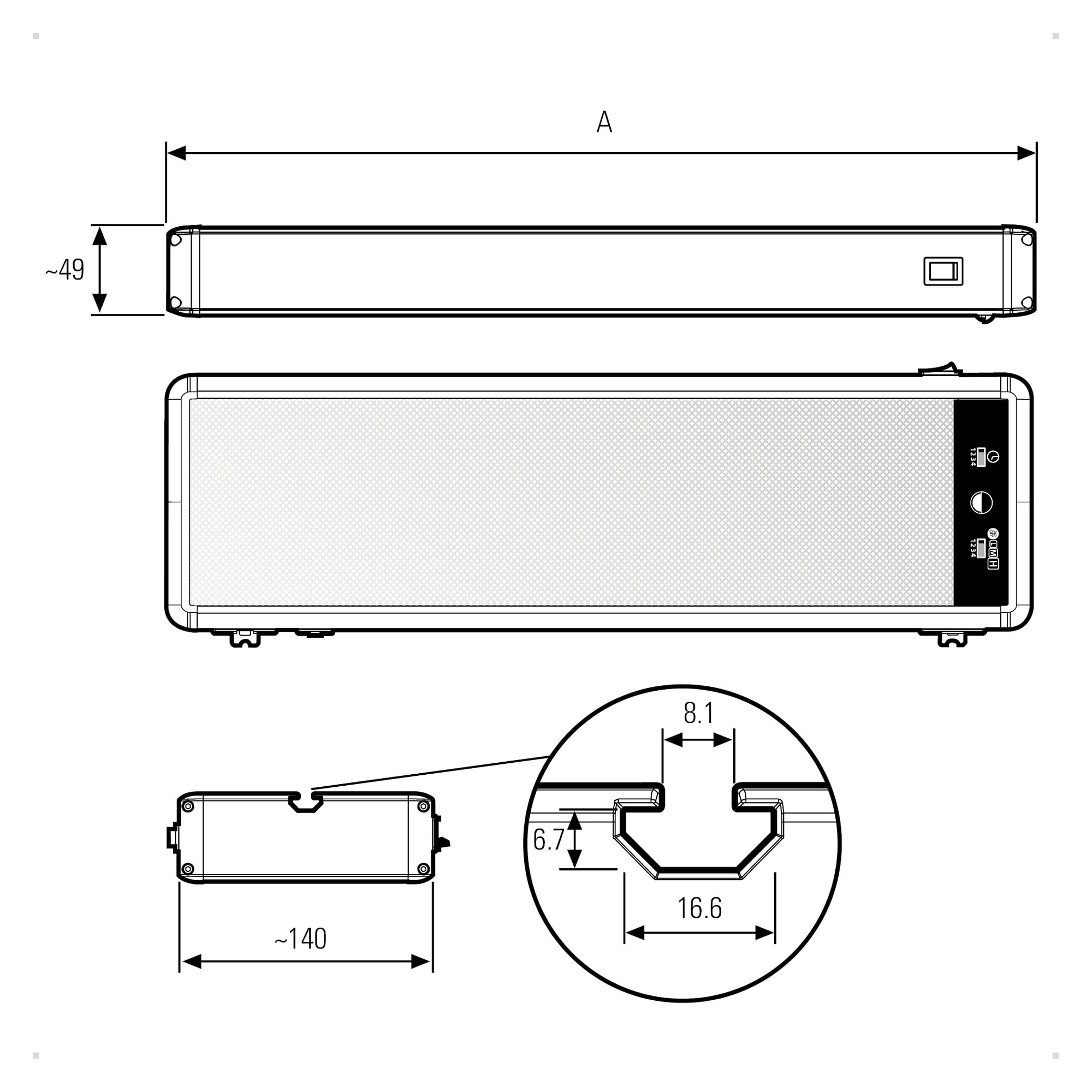 SYSTEMLED EVO PIR ECO LED system light 898mm 4000K, approx. 26W, IP40 - LED2WORK 155120-04