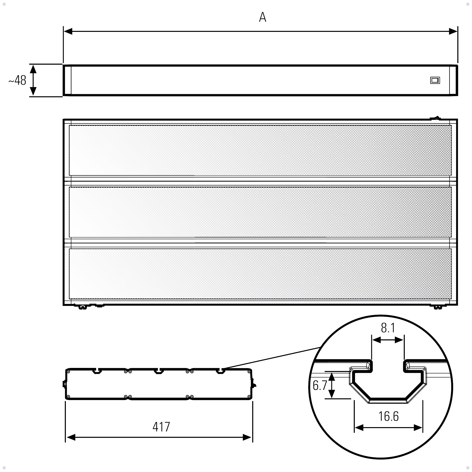 SYSTEMLED SurfaceOne inspection light 472 mm, 9924 lm, 4000K/6500K - LED2WORK 155570-01