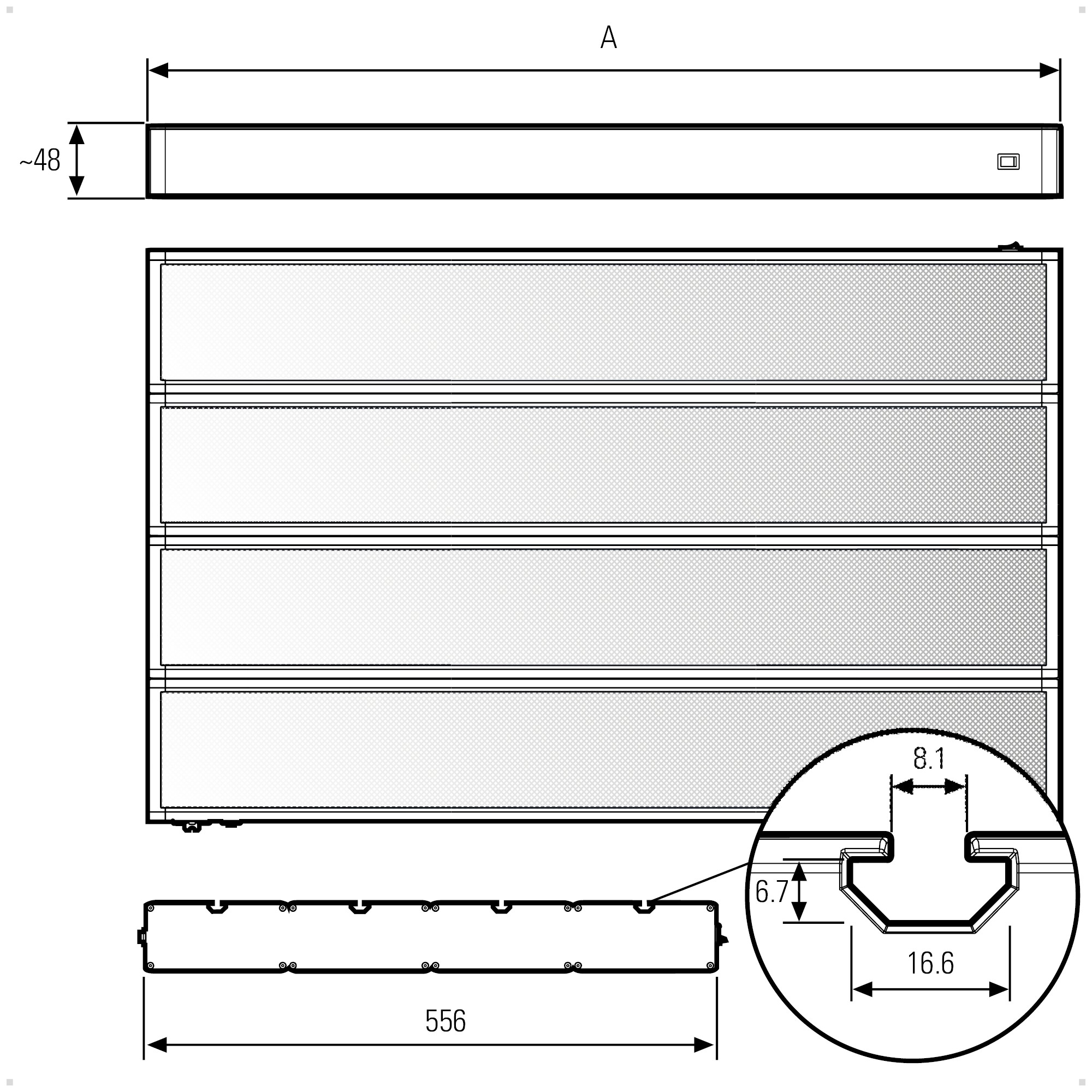 SYSTEMLED SurfaceOne inspection light 898 mm, 4-row, 15640 lm - LED2WORK 155670-02