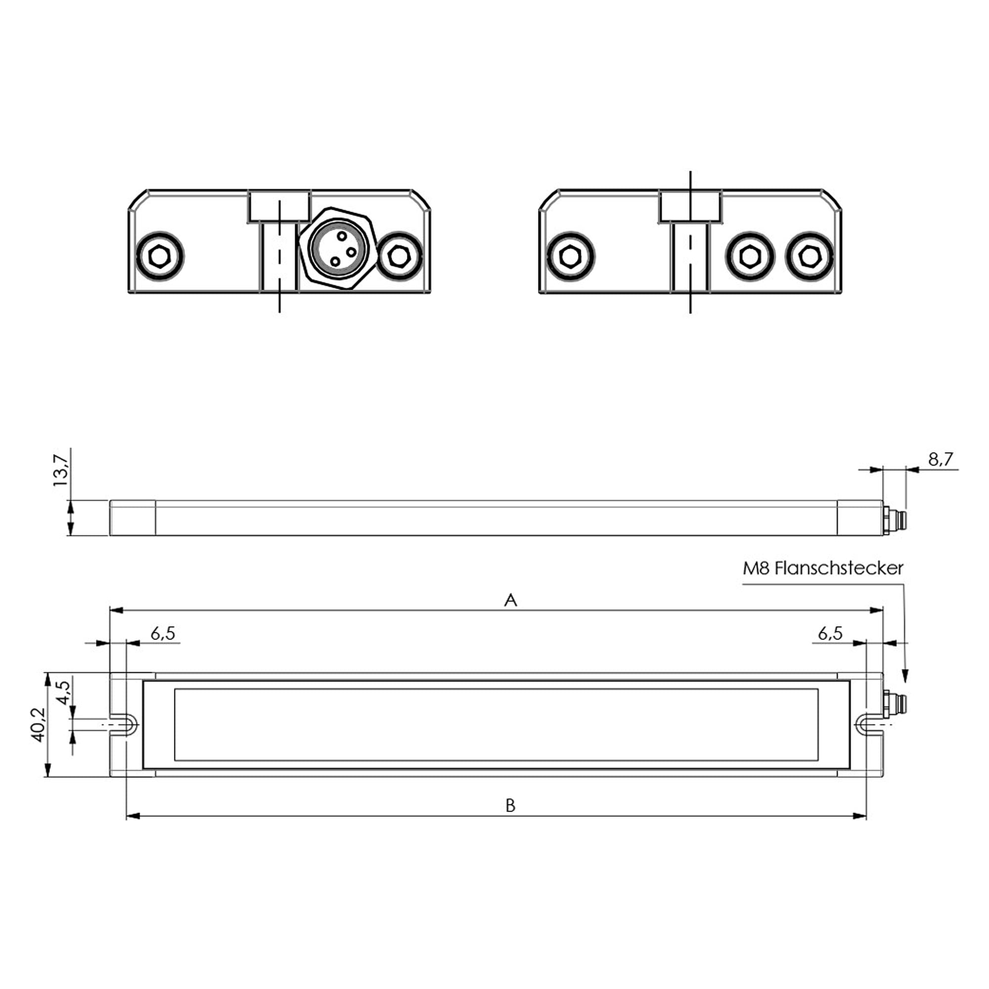 VARILED II Power éclairage de machine LED en saillie 125 mm, 4 W, IP67, 100°, 24V DC - LED2WORK 157010-01