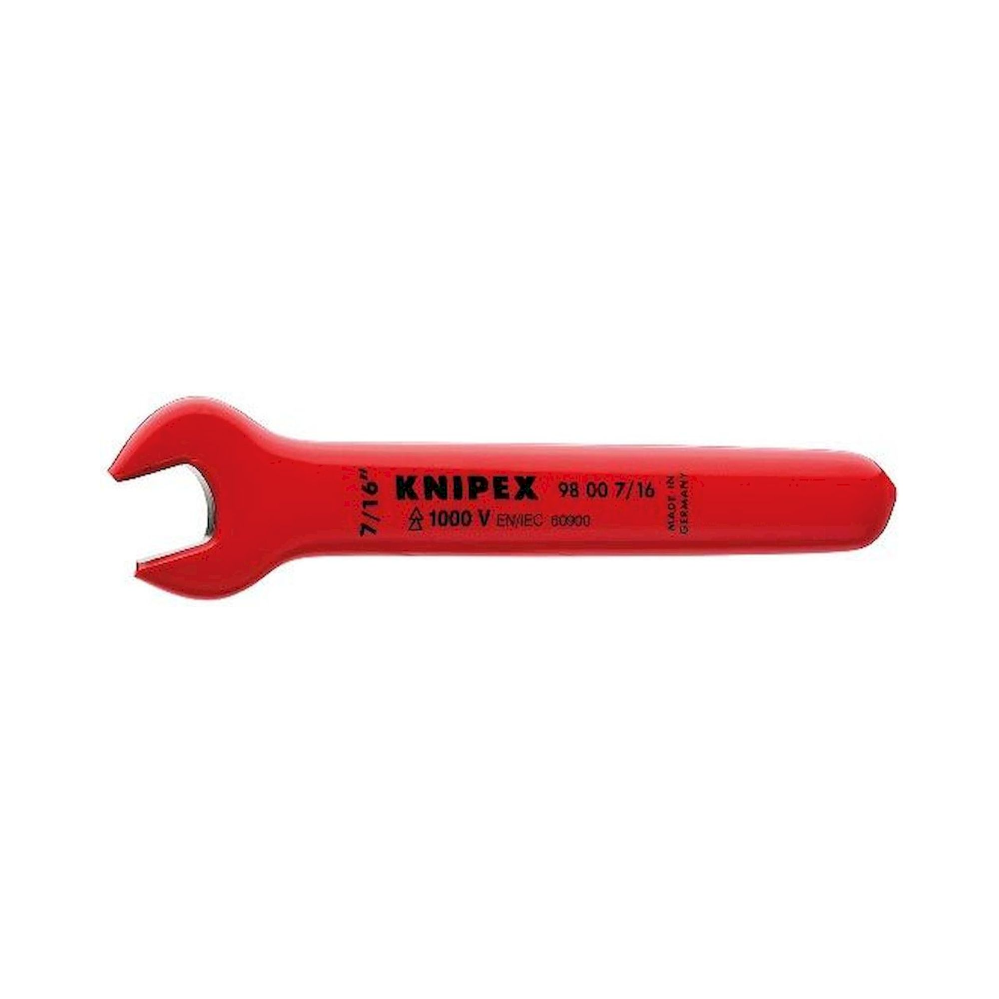 Knipex 98 00 7/16". Maulschlüssel, verchromt, Maulstellung 15°, Schlüsselweite 7/16", 120,7 mm