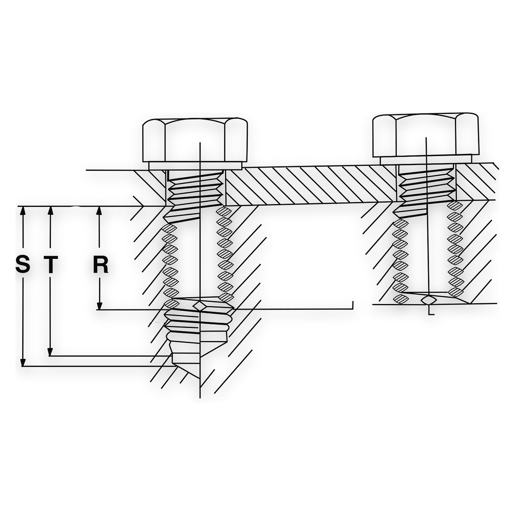 V-COIL Gewindeeinsatz Typ LS aus verzinktem Stahl M 18x1.5 - 9mm - Völkel 19147