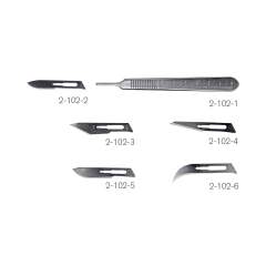 Bernstein 2-102. Skalpellgriff mit 5 Klingen