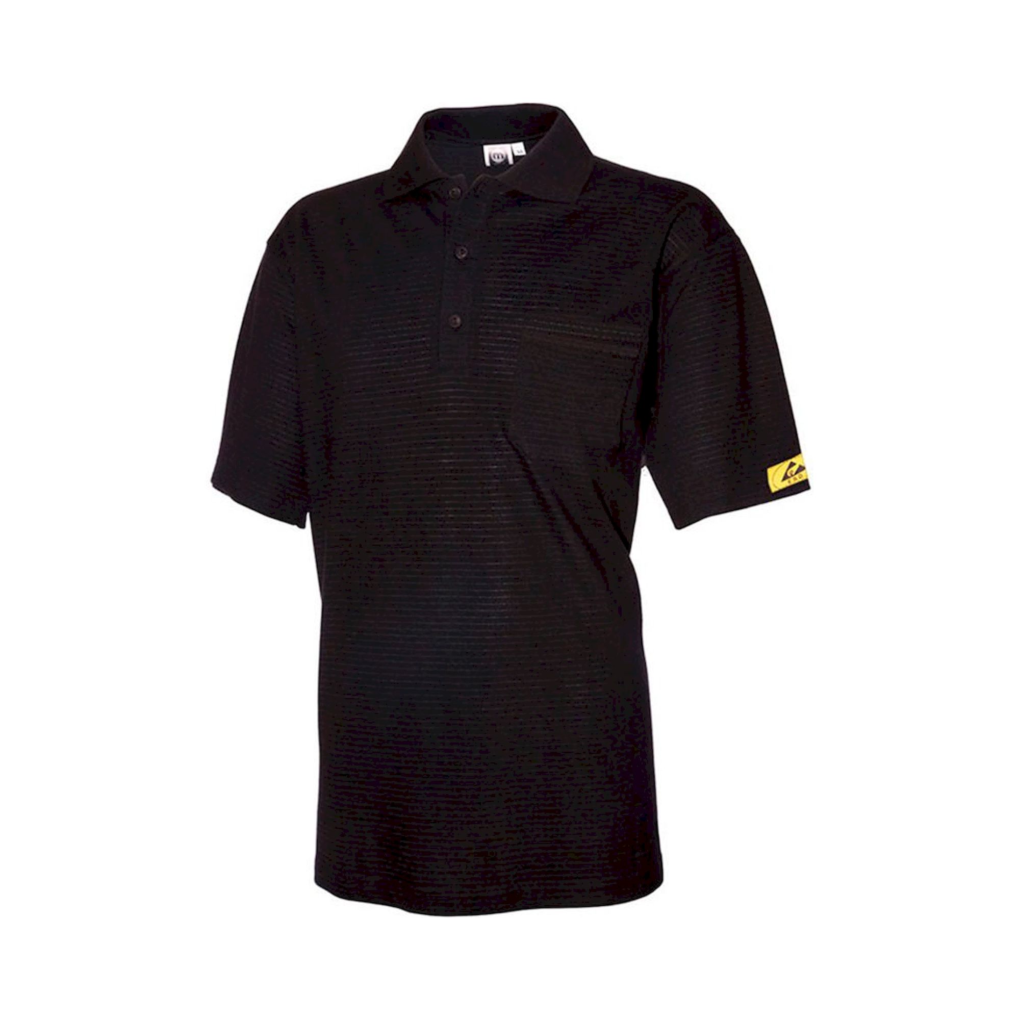 ESD Polo-Shirt Kurzarm, 96% Baumwolle, 4% Leitgarn, schwarz
