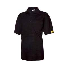 ESD Polo-Shirt Kurzarm, 96% Baumwolle, 4% Leitgarn, schwarz