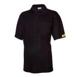 ESD Polo-Shirt Kurzarm, 96% Baumwolle, 4% Leitgarn, schwarz