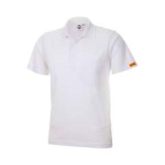 ESD Polo-Shirt Kurzarm, 96% Baumwolle, 4% Leitgarn, weiß