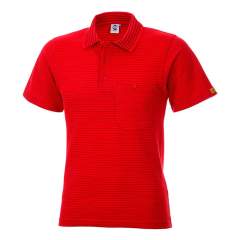 ESD Polo-Shirt Kurzarm, 96% Baumwolle, 4% Leitgarn, rot
