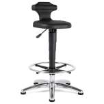 Bimos 9419E-2000. ESD seat and  standing aid Flex 3, with glider and foot ring, integral foam, black
