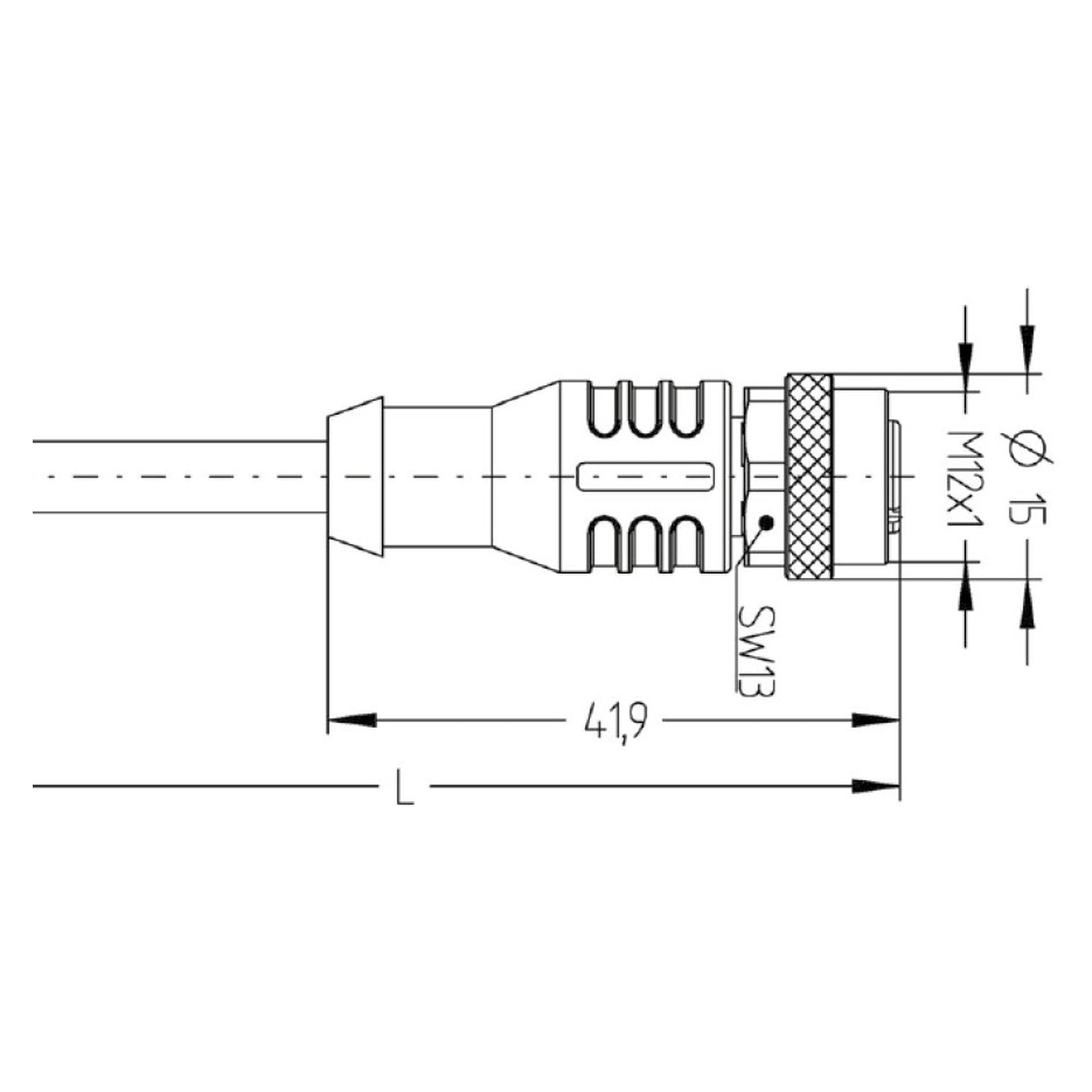 Sensorkabel 4-polig PUR 5 m, M12 Buchse auf offene Enden A-kodiert, 24V DC - LED2WORK 200100-04