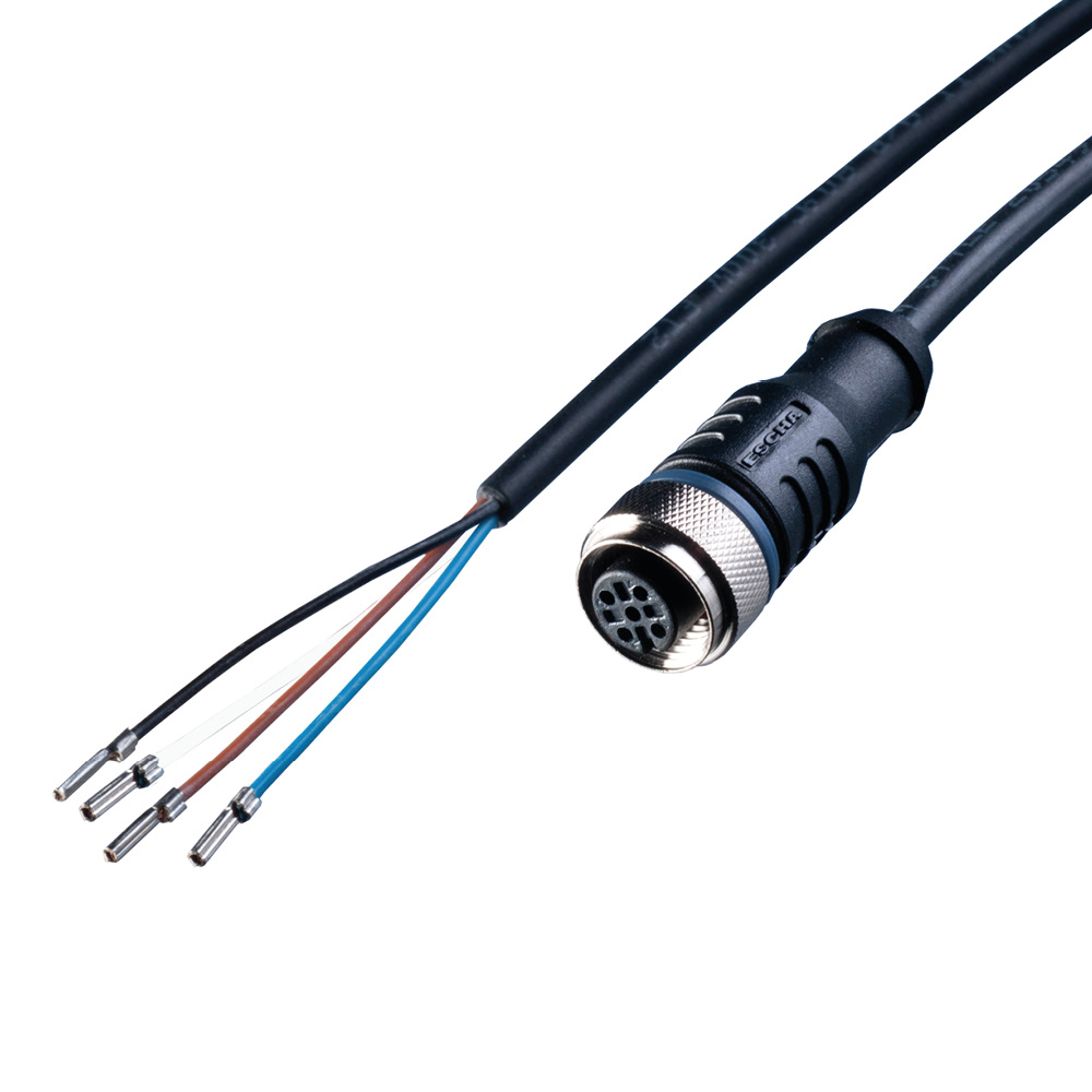 Câble capteur 4 pôles PUR 2,5 m, femelle M12 vers extrémités libres codé A, 24V DC - LED2WORK 200100-05